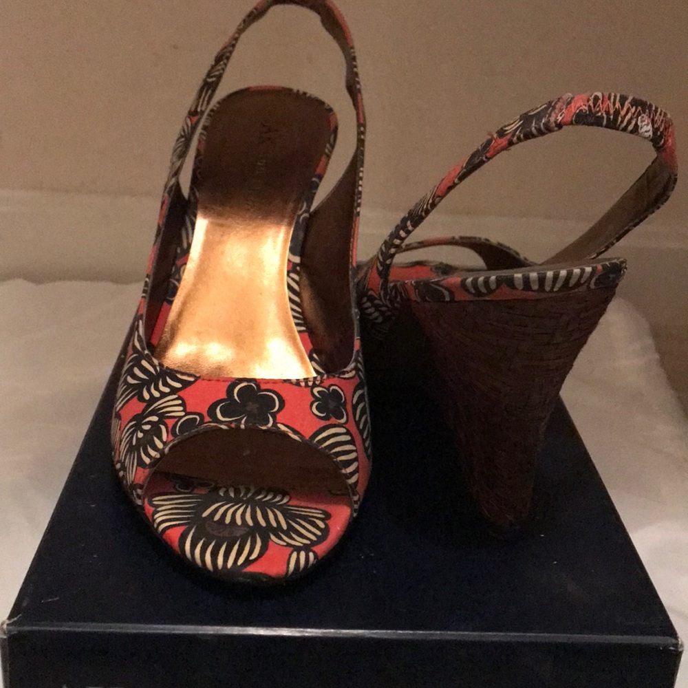 Anne Klein patterned wedge sandal